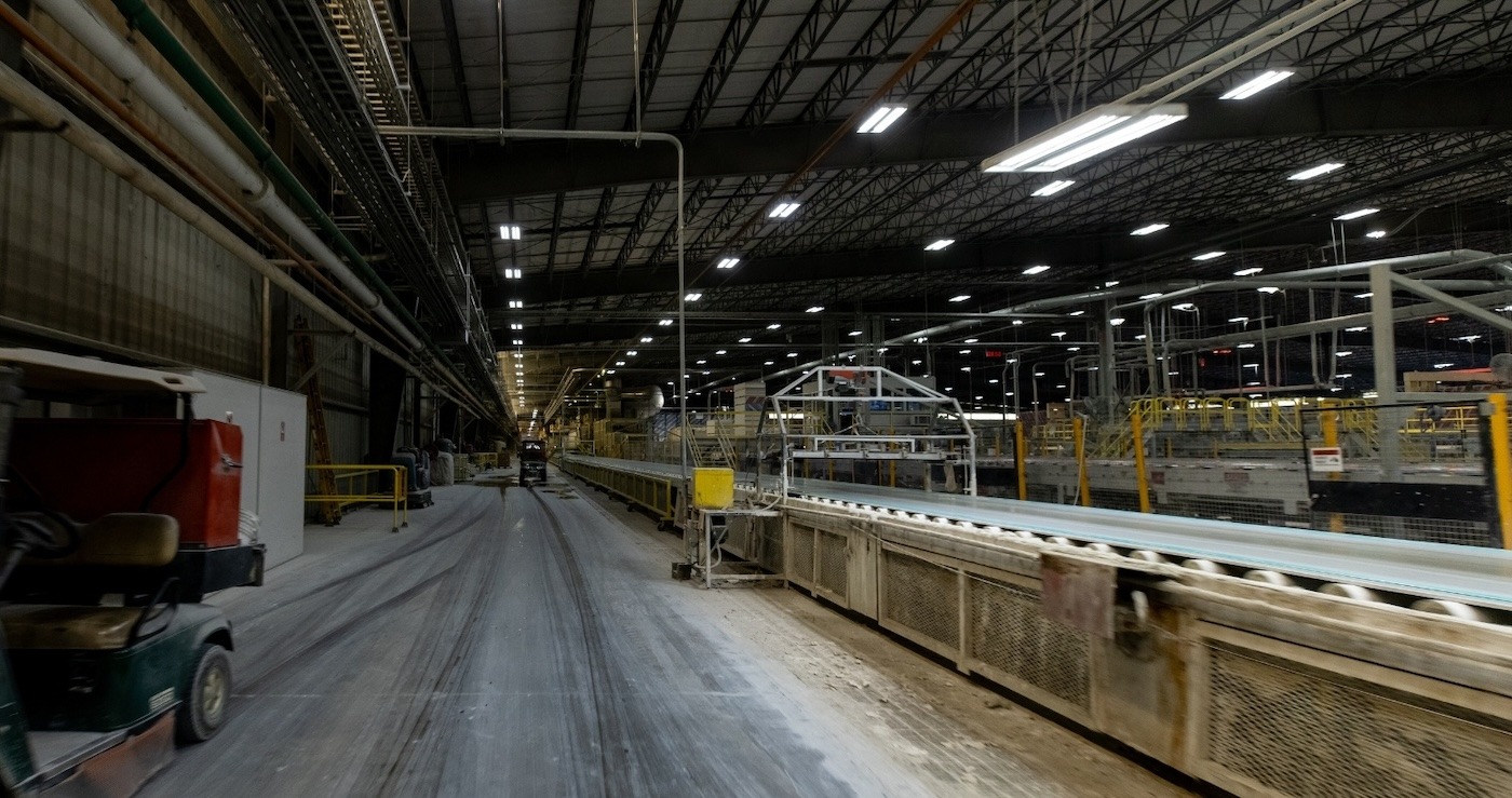 Inside of industrial facility line
