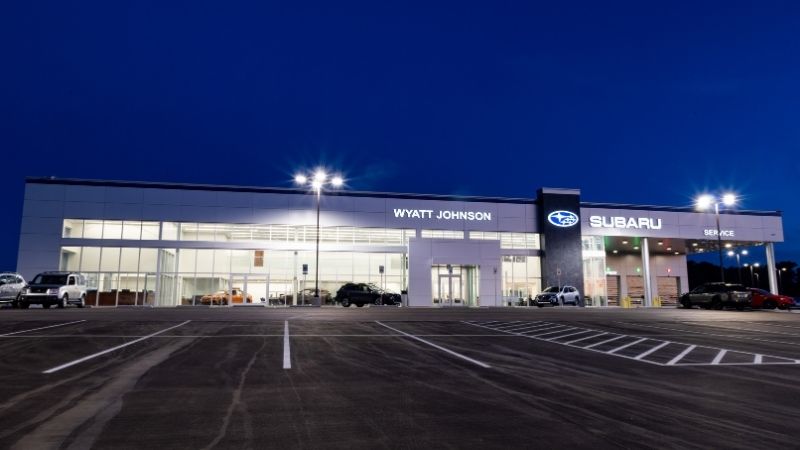 Exterior of Wyatt Johnson Subaru Lot in Clarksville, Tennessee
